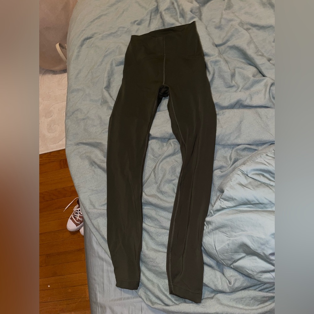 Army green lululemon leggings full length